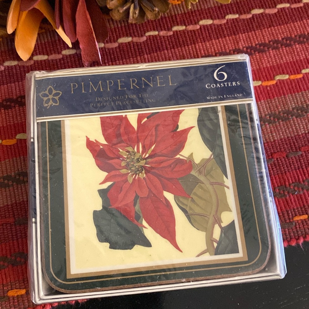 Vintage Pimpernel Poinsettia Coasters